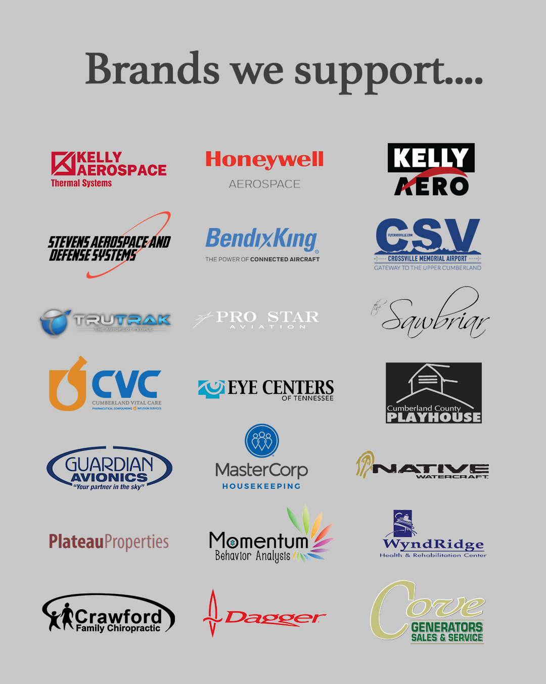 We support these brands with digital marketing in Crossville!